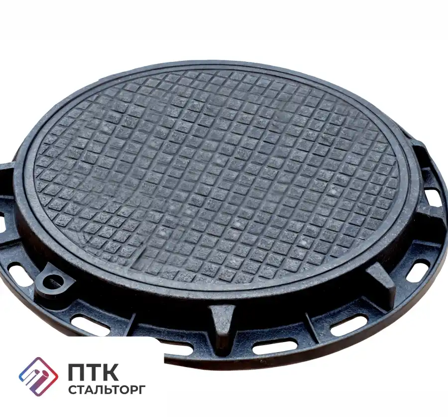 Люк чугунный тяжелый тип Т (С250) К-1-60 ЛМЗ с уплотнительной резинкой ГОСТ 3634-2019